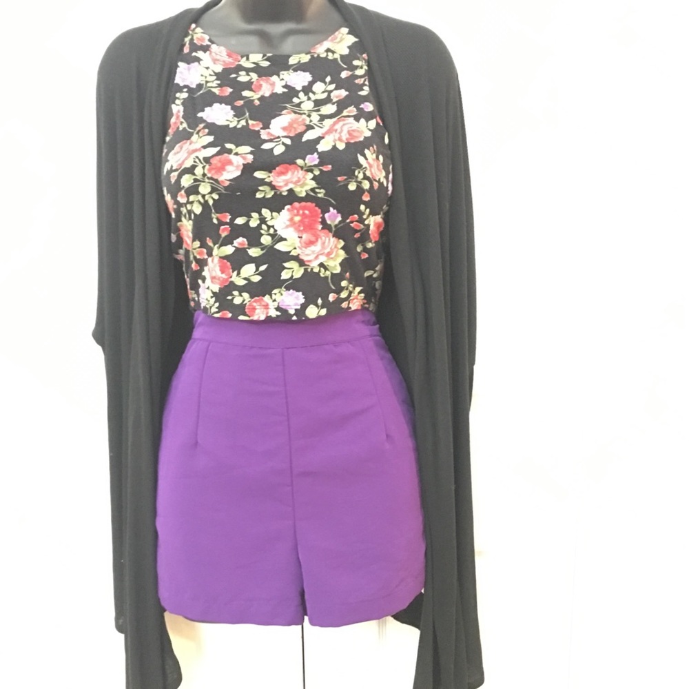 NWT Chic HighWaisted Purple Shorts!